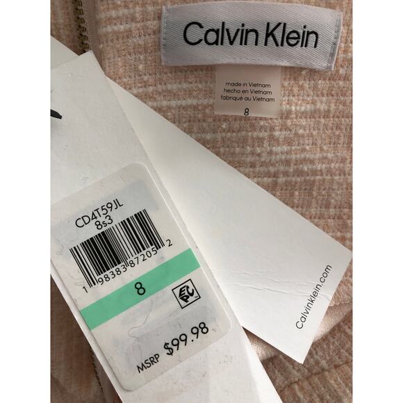 Calvin Klein Sheath Dress Women's Size 8 Crew Neck Pale Orange NEW - Picture 6 of 9